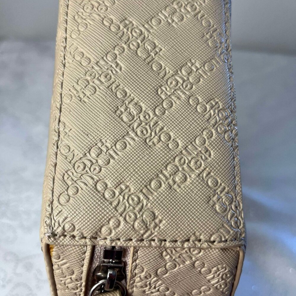 FRENCH CONNECTION Beige Round Cross Body Bag / Leather Stamped Name - Picture 5 of 8
